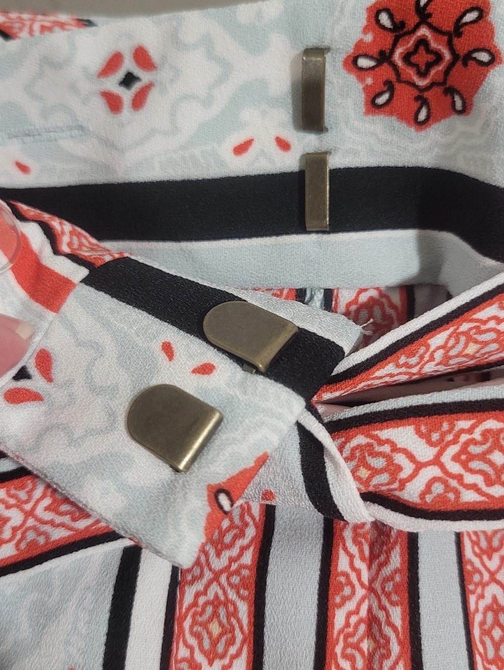 Ann Taylor LOFT Costa 4" Tie Waist Fluid Shorts Size 10  High-Rise Blue Red - Picture 13 of 16